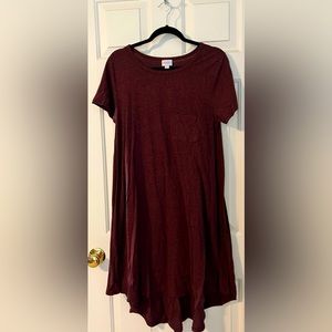 Lularoe M Heathered Brown Carly High Low Dress